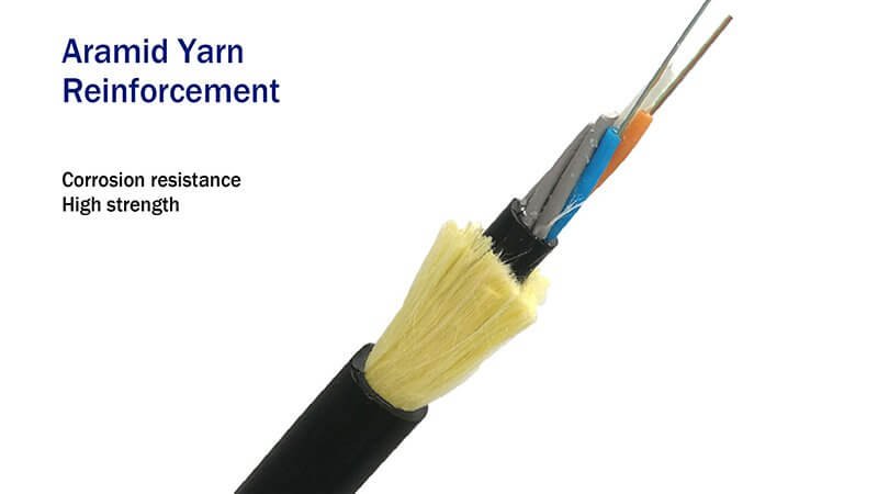 Cable de fibra HOC con miembro de resistencia de hilo de aramida