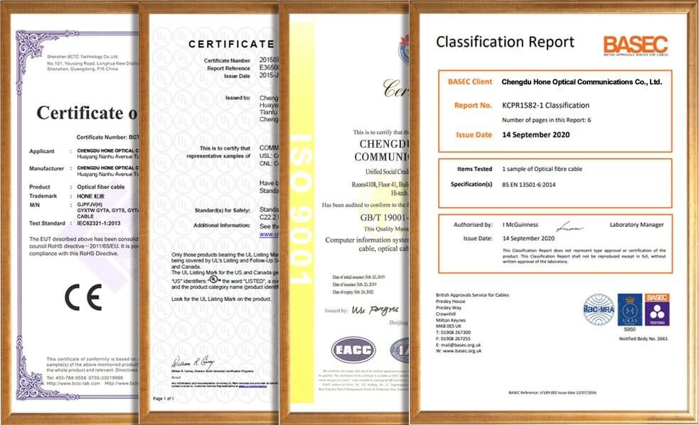 hoc fiber cable certificates and reports